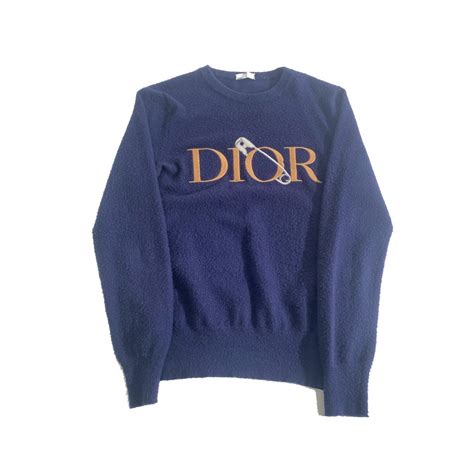 DIOR AND JUDY BLAME Sweater Navy Blue Wool Jersey